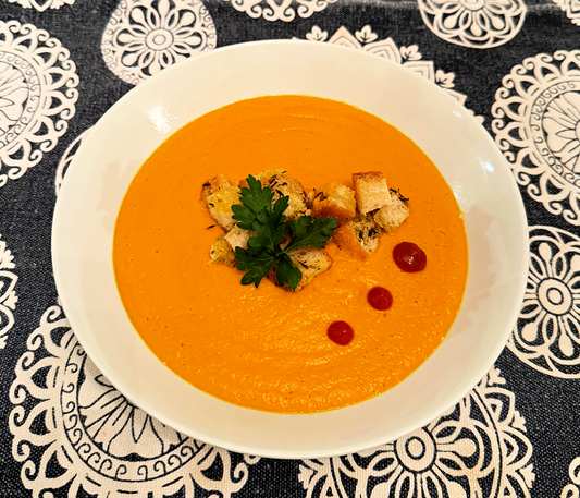 Squash Soup with Herbed Croutons