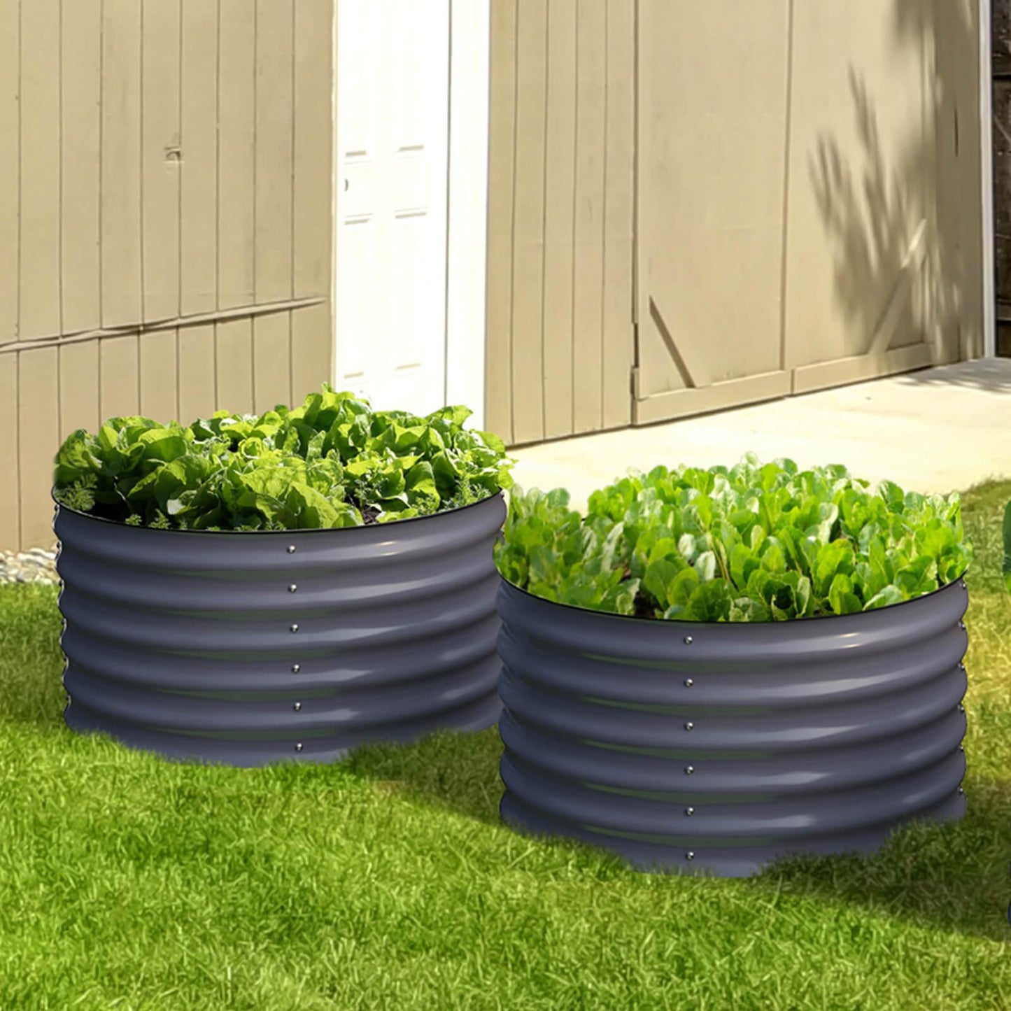 Olle Gardens 17" Tall, 24" Round Pair Raised Garden Beds , (2) per set