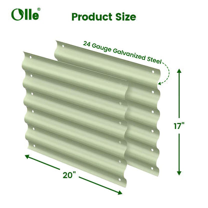 Olle Gardens 17" Tall, 12-in-1 20" Raised Bed Extension Kit